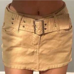 Bershka Cargo Mini Skirt in Tan